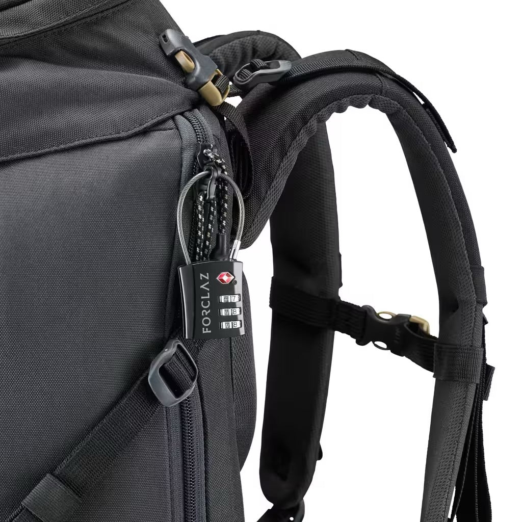 FORCLAZ CODE CABLE LOCK - TRAVEL TSA - black